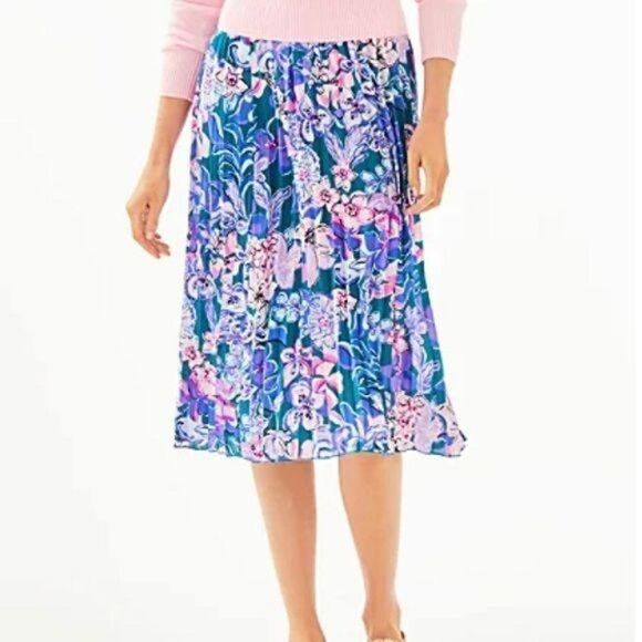 Lilly Pulitzer GIAVANA SKIRT IN TANZANIAN TEAL Small - Picture 1 of 8